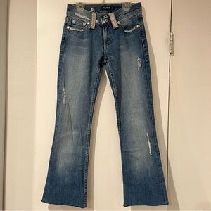Allen B. by Allen Schwartz Low-rise Flare Jeans with Rhinestone Accents Size 26